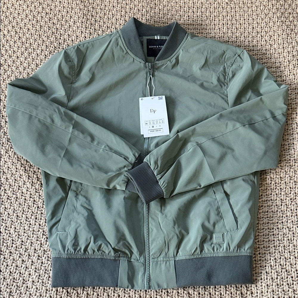 Denim & Flower Olive Bomber Jacket